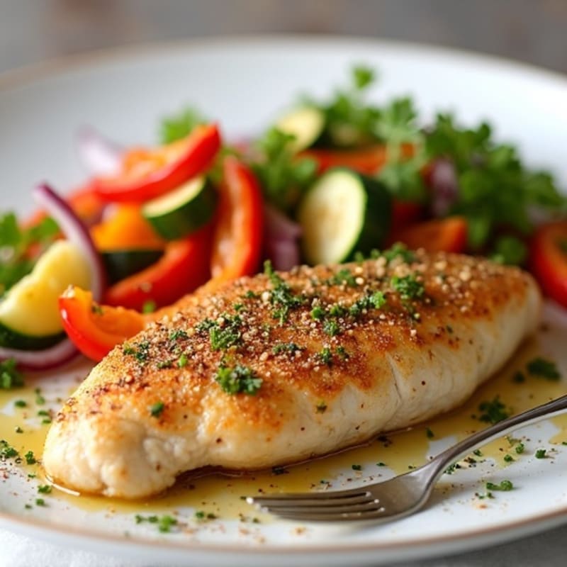 Herb-Crusted Sheet Pan Chicken with Rainbow Vegetables