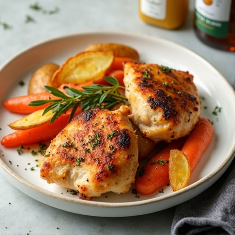 Herb-Baked Chicken Thighs with Crispy Potato Wedges