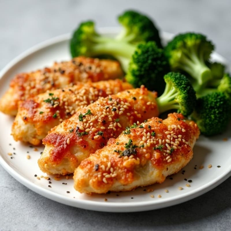 Crispy Baked Sesame-Ginger Chicken with Broccoli