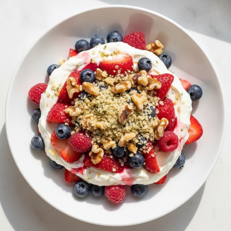 Greek Yogurt Protein Parfait with Mixed Berries