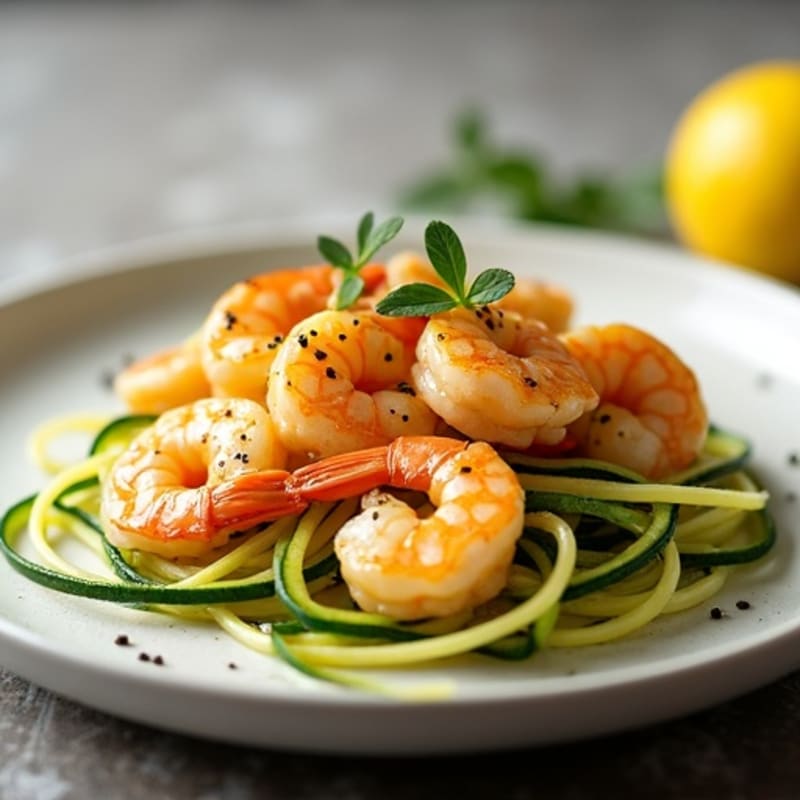 Lemon-Garlic Butter Shrimp with Zucchini Noodles