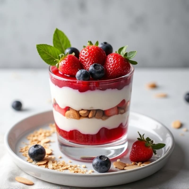Greek Yogurt Protein Parfait with Berries and Almonds