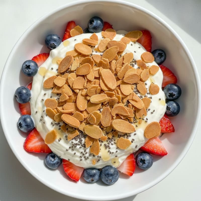 Greek Yogurt Protein Parfait with Berries and Almonds