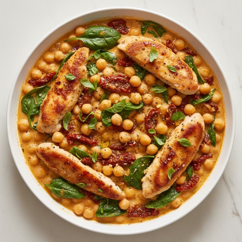 Creamy Tuscan Chickpea Skillet