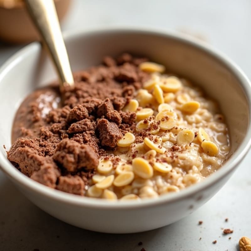 Creamy Peanut Butter Chocolate Protein Oats