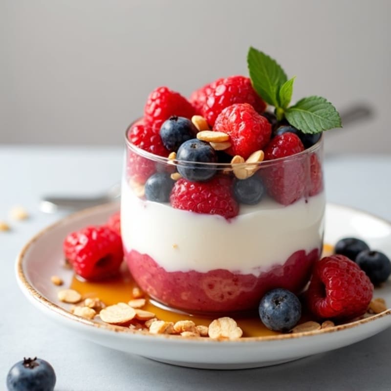 Greek Yogurt Protein Parfait with Mixed Berries