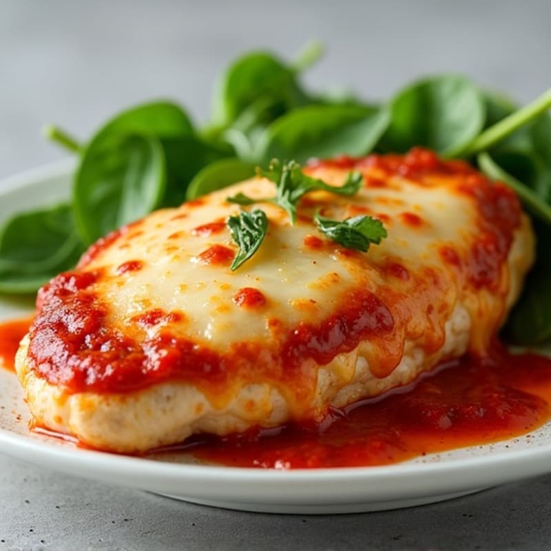 Cheesy Stuffed Chicken Breast with Crispy Turkey Pepperoni and Marinara