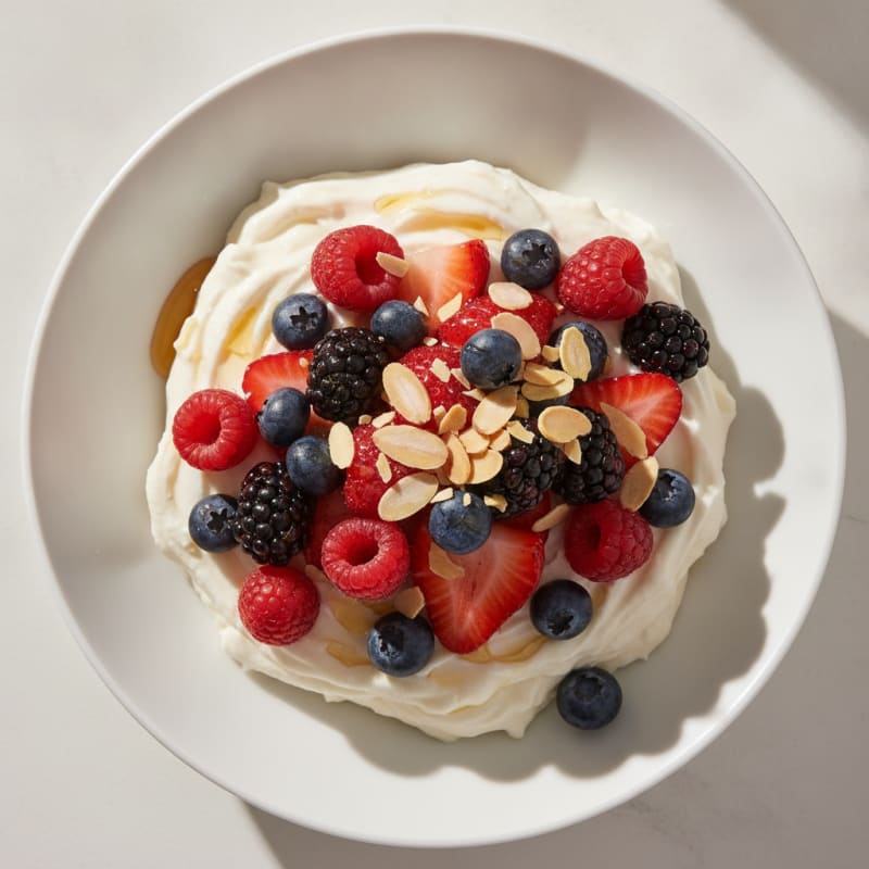 Creamy Greek Yogurt Protein Pudding with Mixed Berries