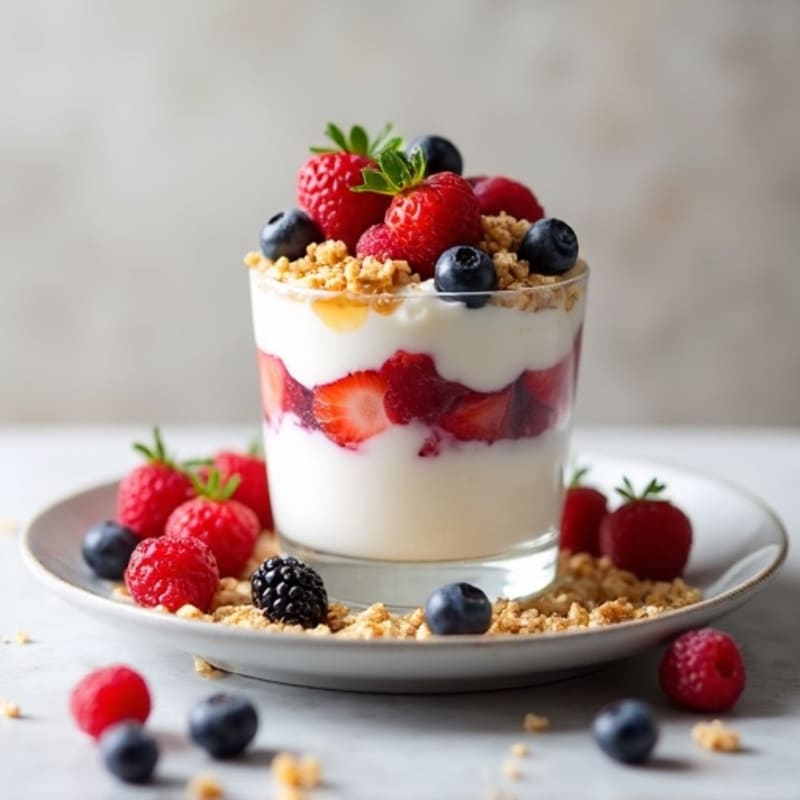 Creamy Greek Yogurt Protein Parfait with Mixed Berries