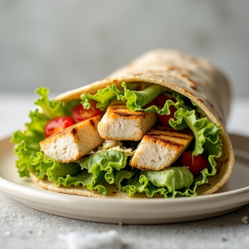 Grilled Chicken Caesar Wrap with Crunchy Romaine
