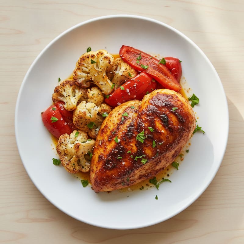 Spicy Harissa Chicken with Roasted Vegetables
