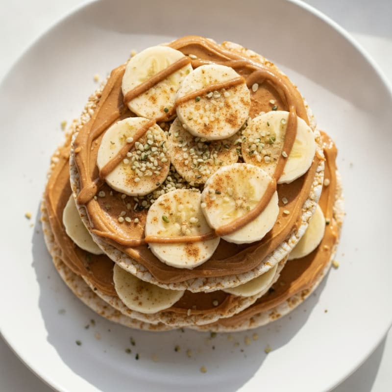 Peanut Butter Rice Cake with Banana