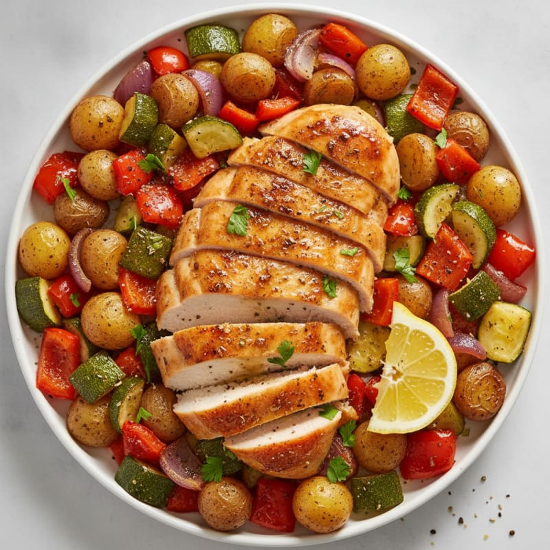 Herb-Roasted Chicken with Roasted Vegetables