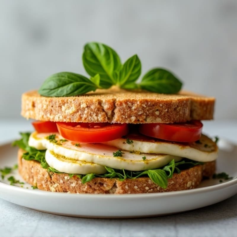 Herb-Pesto Turkey Panini with Fresh Mozzarella