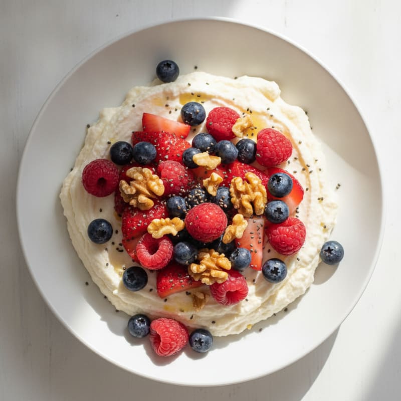 Silky Greek Yogurt Protein Mousse with Mixed Berries