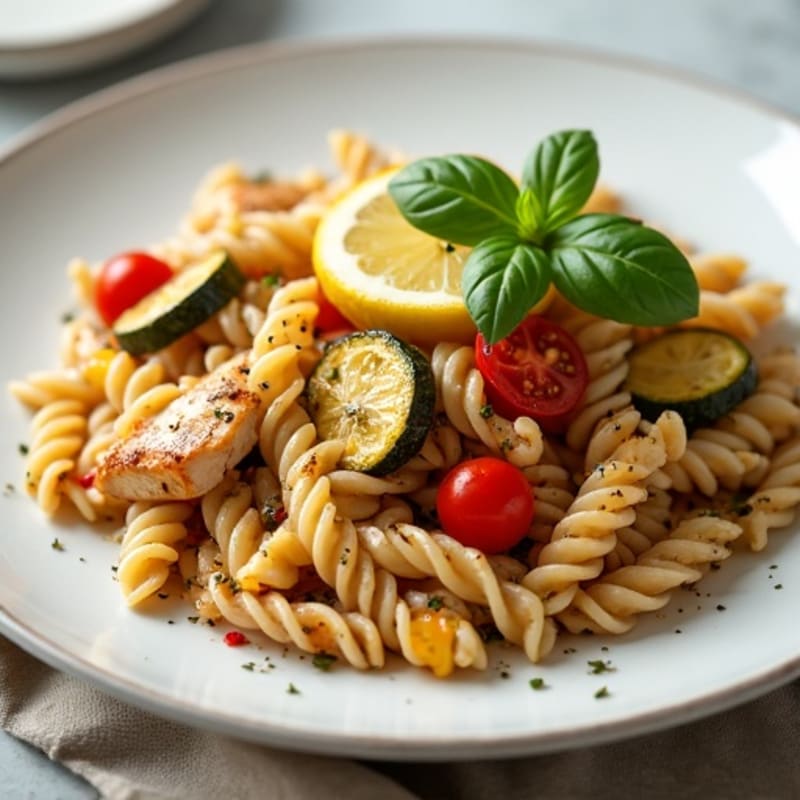 Lemon Herb Chicken Pasta with Roasted Vegetables