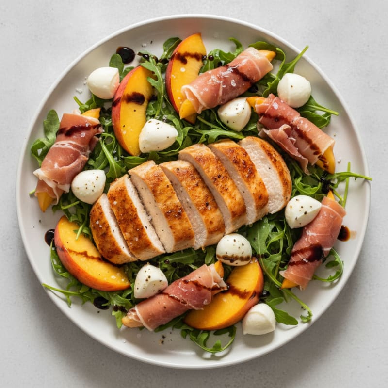 Prosciutto-Wrapped Peaches with Fresh Mozzarella