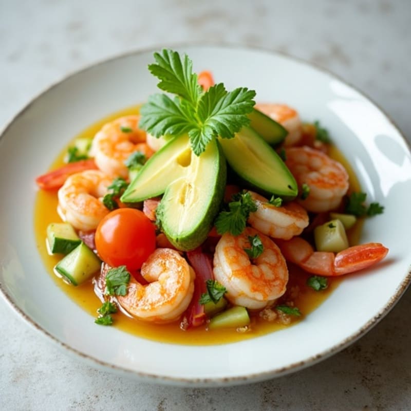 Citrus-Marinated Shrimp and Creamy Avocado Ceviche