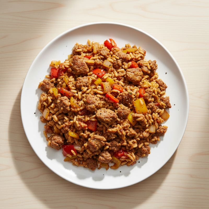 Smoky Ground Beef and Rice Skillet