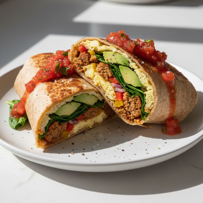 Crispy Chorizo and Egg Breakfast Burrito