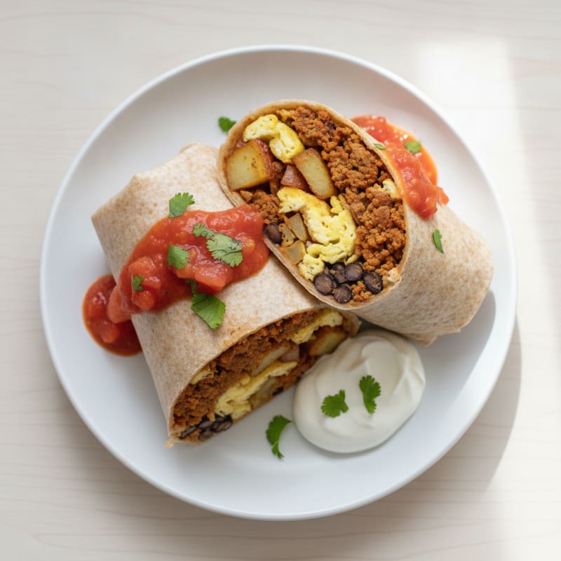 Hearty Breakfast Burrito with Chorizo and Potatoes