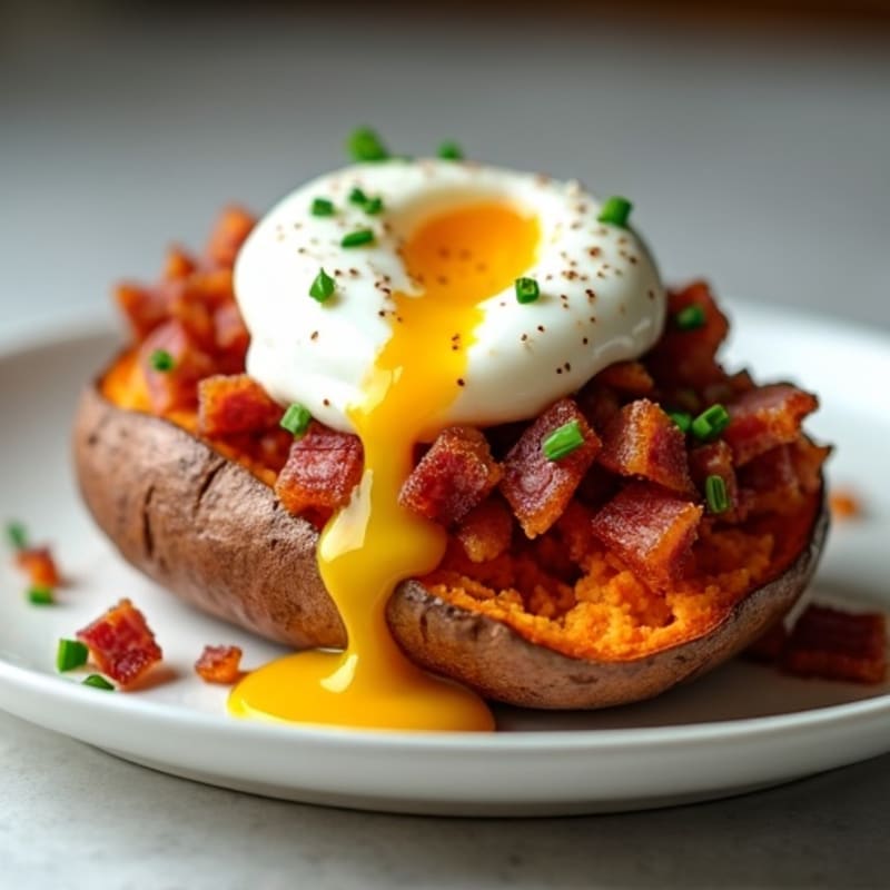 Crispy-Skin Sweet Potato with Greek Yogurt and Chives