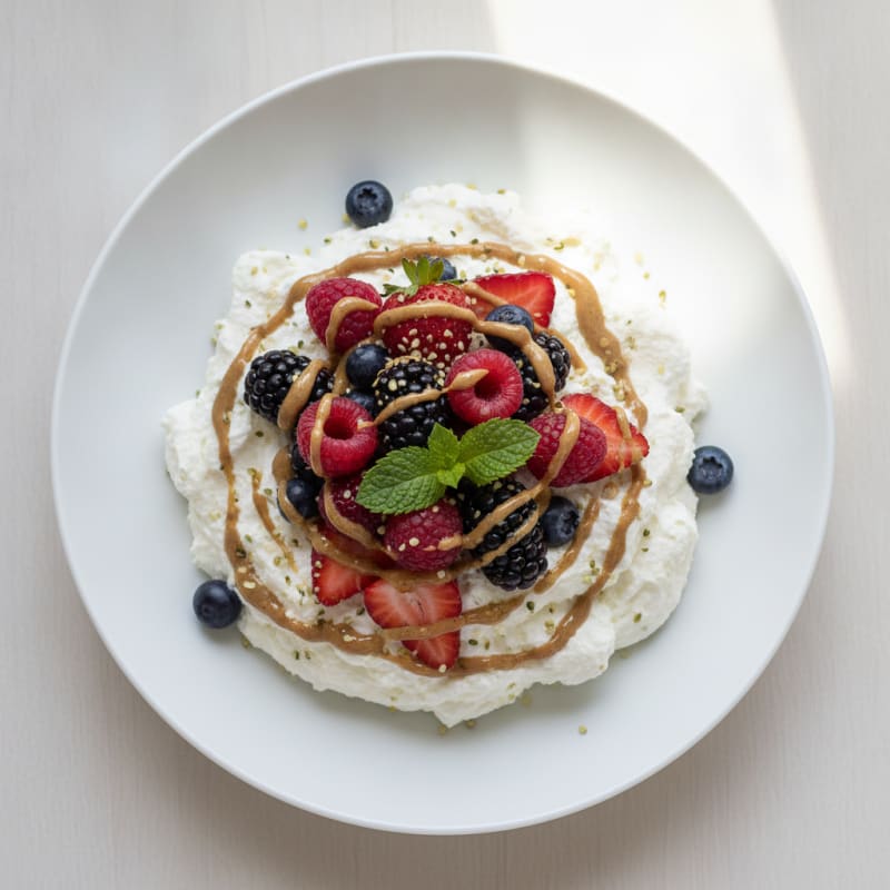 Silky Greek Yogurt Protein Mousse with Mixed Berries