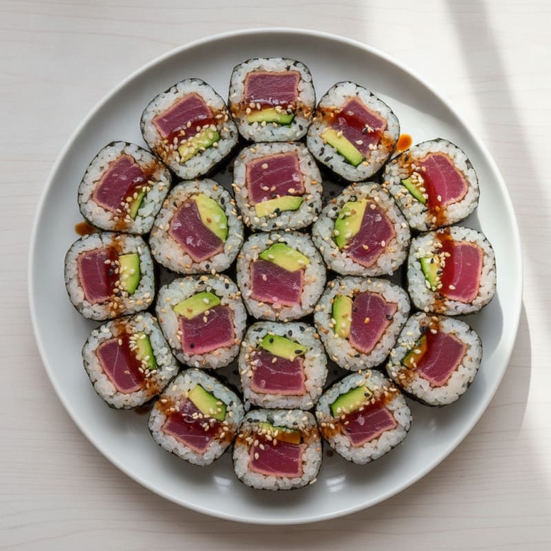 Seared Tuna and Seaweed Sushi Rolls