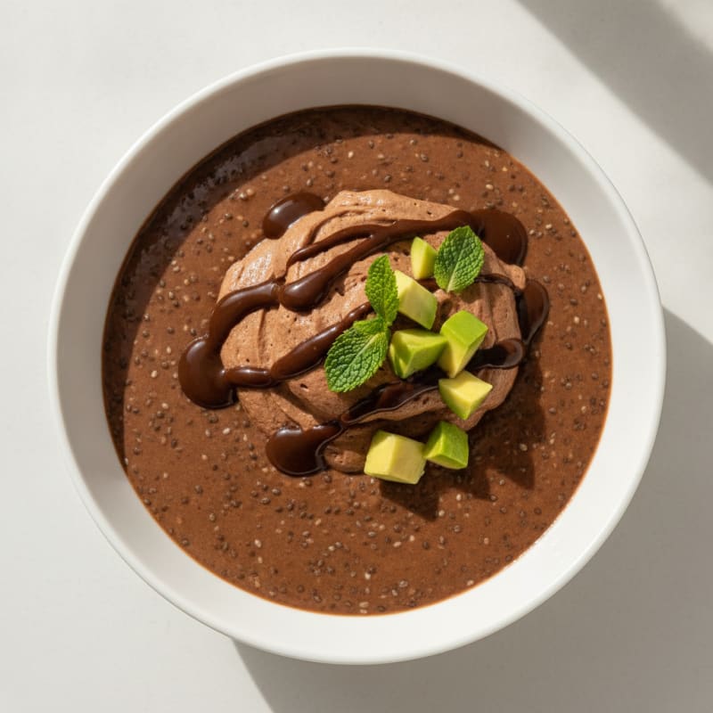 Silky Chocolate Protein Pudding with Chia Seeds