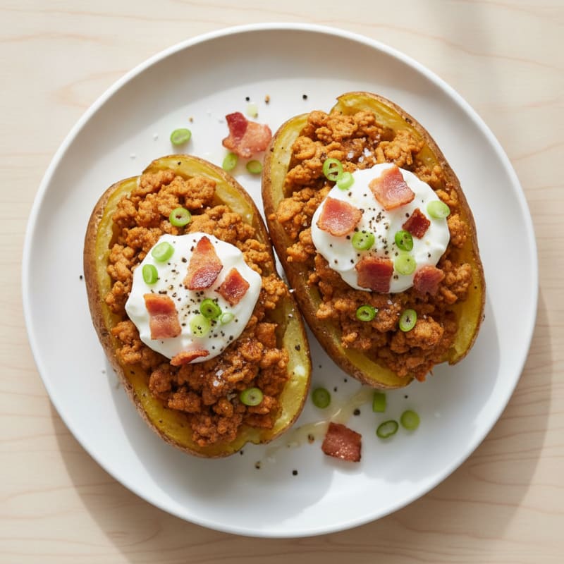 Loaded Baked Potatoes with Crispy Bacon