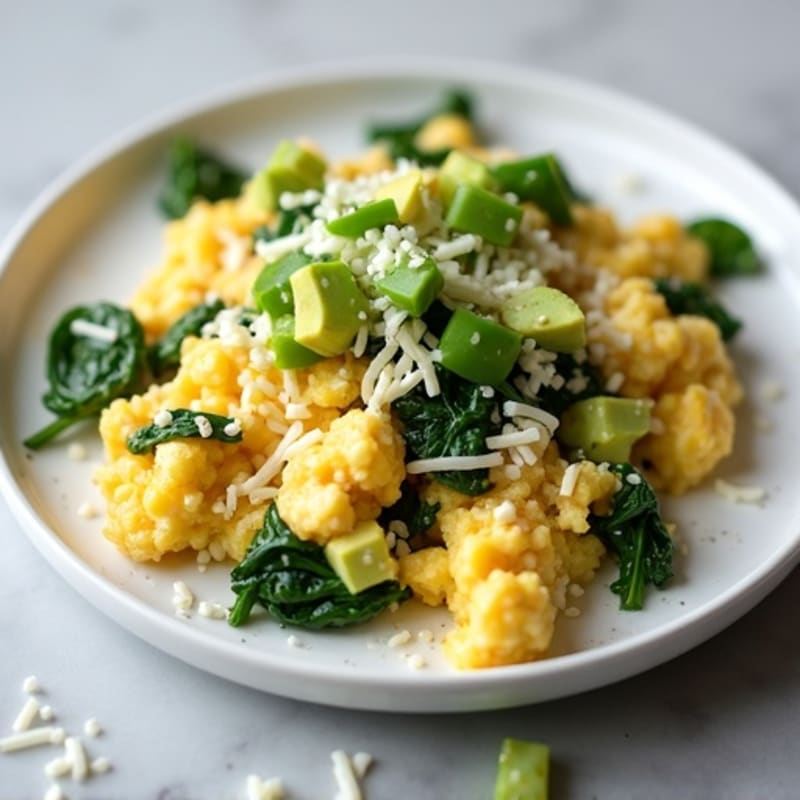 Egg White and Turkey Spinach Scramble