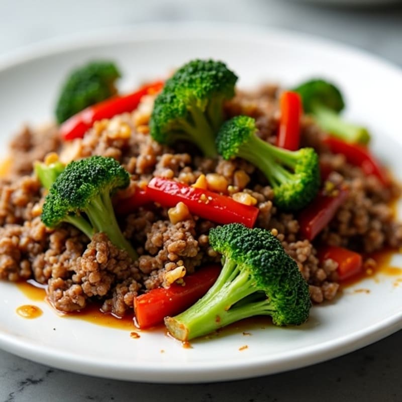 Lean Ground Beef and Crispy Broccoli Stir-Fry