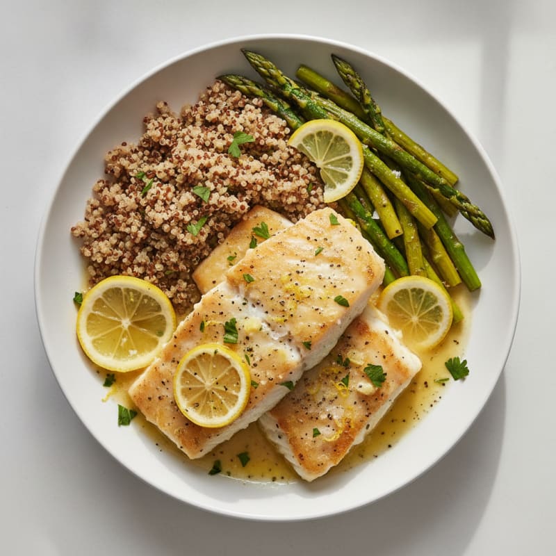 Lemon Herb Baked Alaskan Cod