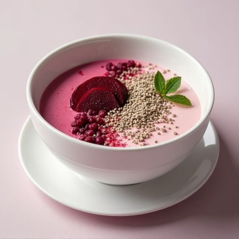 Dairy-Free Yogurt Protein Bowl with Chia Seeds and Beets