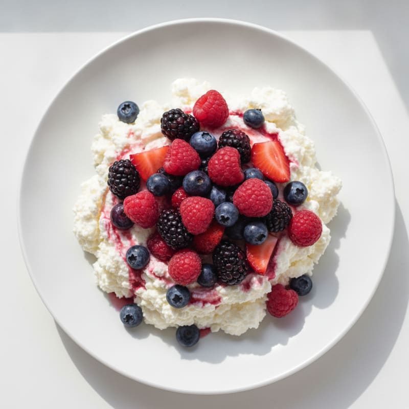 Silky Greek Yogurt Protein Mousse with Mixed Berries
