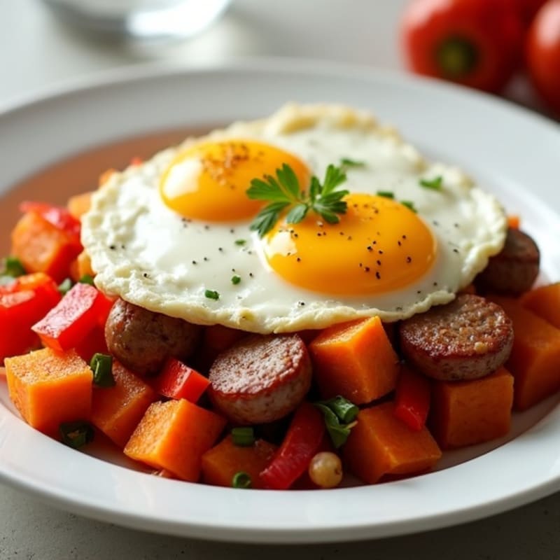 Protein-Packed Sweet Potato Hash with Eggs