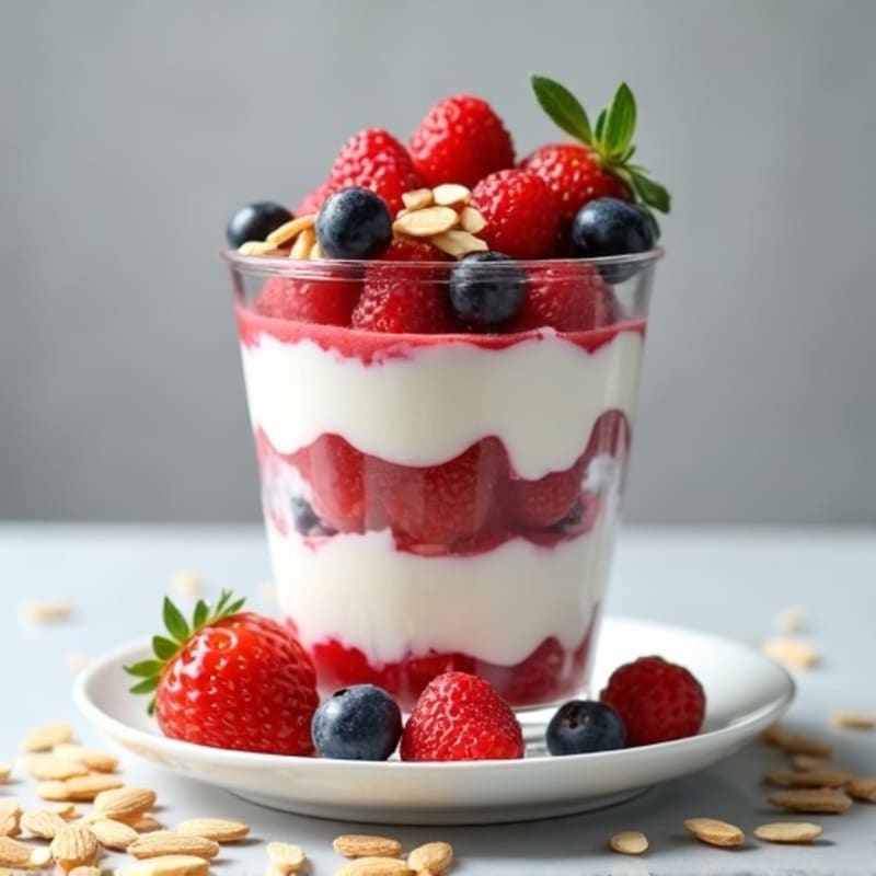 Greek Yogurt Protein Parfait with Mixed Berries