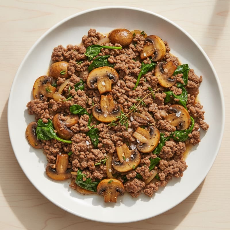 Savory Ground Beef and Mushroom Skillet