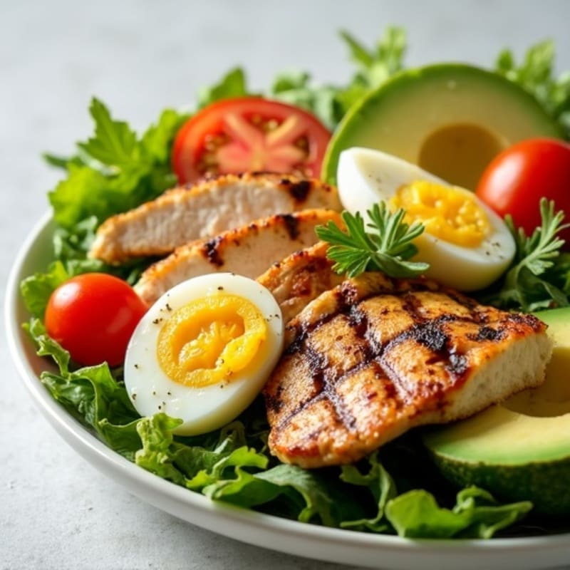 Grilled Chicken Cobb Salad with Fresh Greens