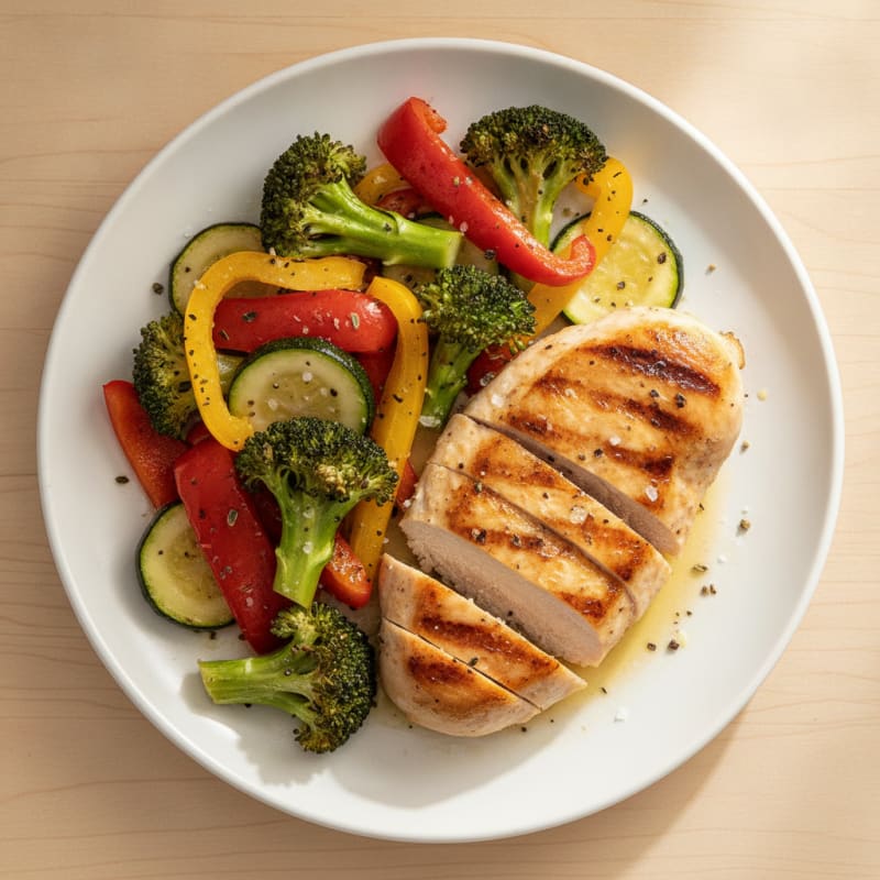 Pan-Seared Chicken with Roasted Vegetables