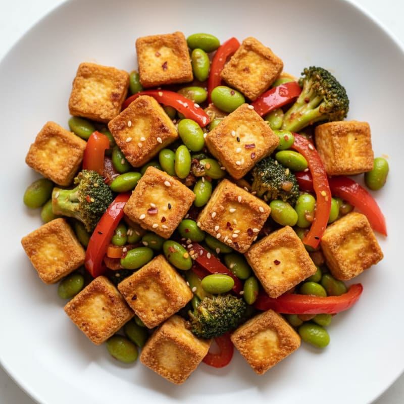 Garlic-Ginger Tofu Stir-Fry with Vegetables