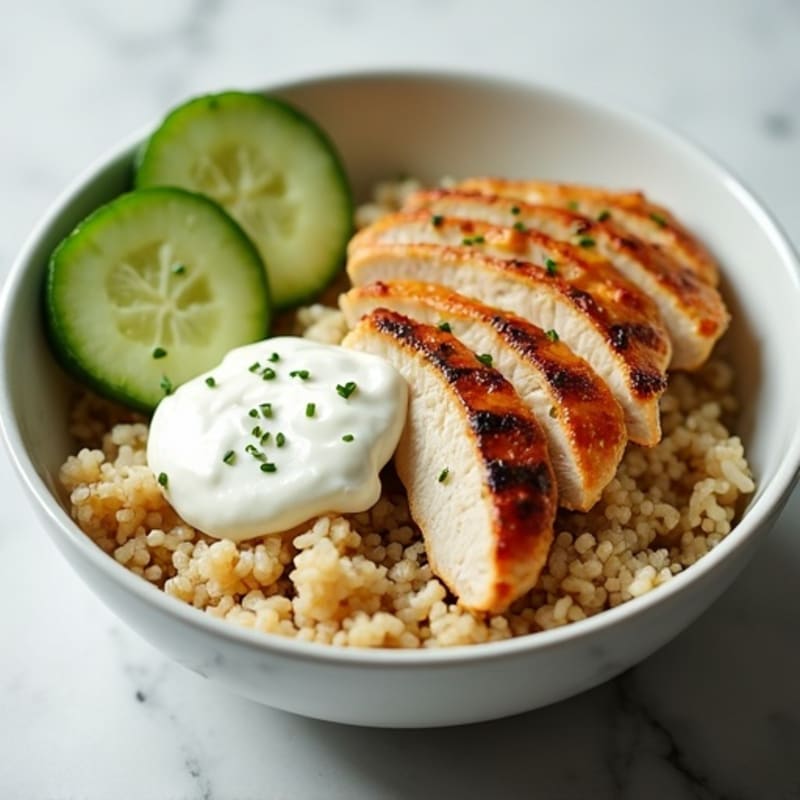 Creamy Greek Yogurt Chicken and Rice Bowl