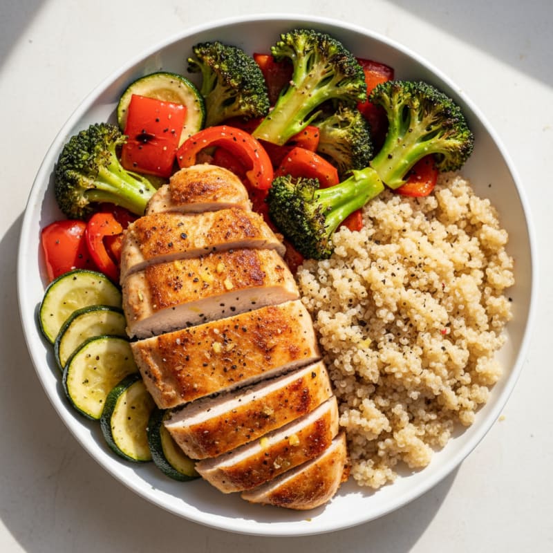 Air-Fried Chicken and Roasted Vegetables