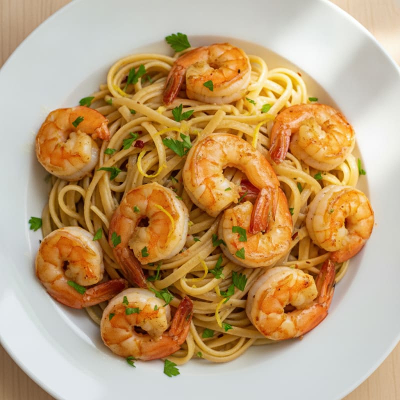 Garlic Butter Shrimp Scampi with Linguine