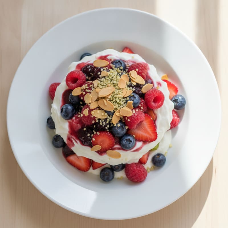 Greek Yogurt Protein Parfait with Mixed Berries