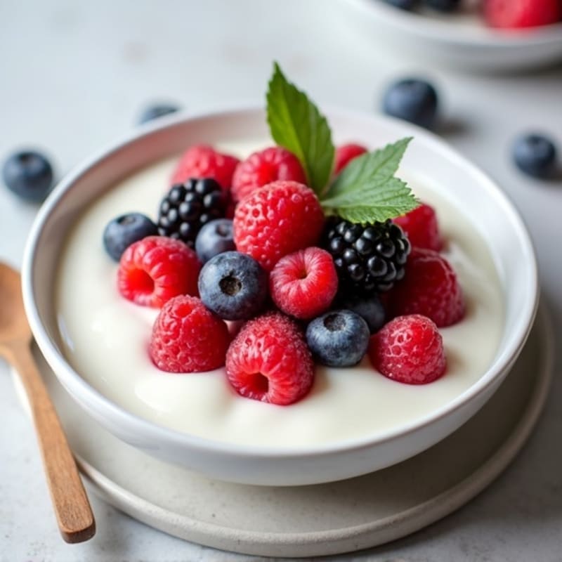 Silky Greek Yogurt Protein Pudding with Berries