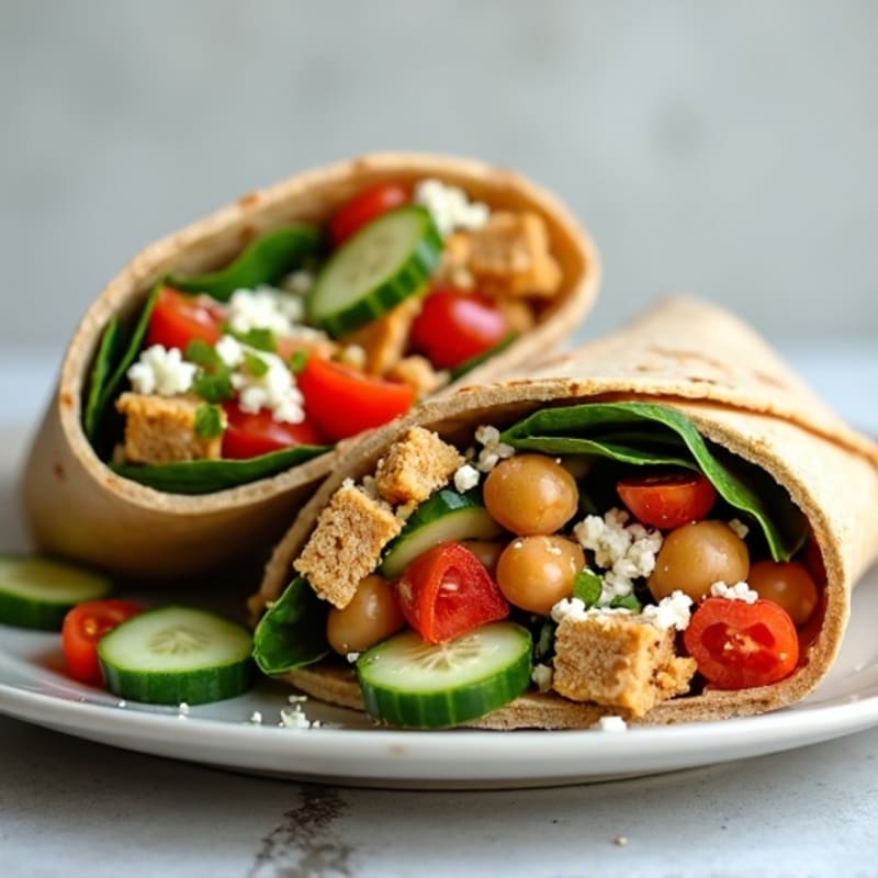 Crunchy Mediterranean Veggie Hummus Wrap