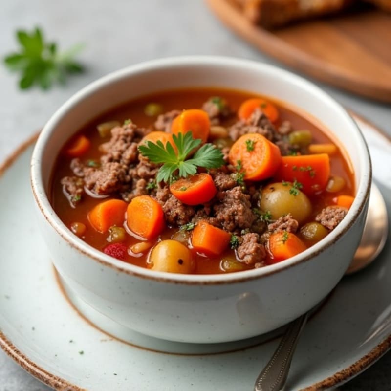 Hearty Ground Beef and Vegetable Soup