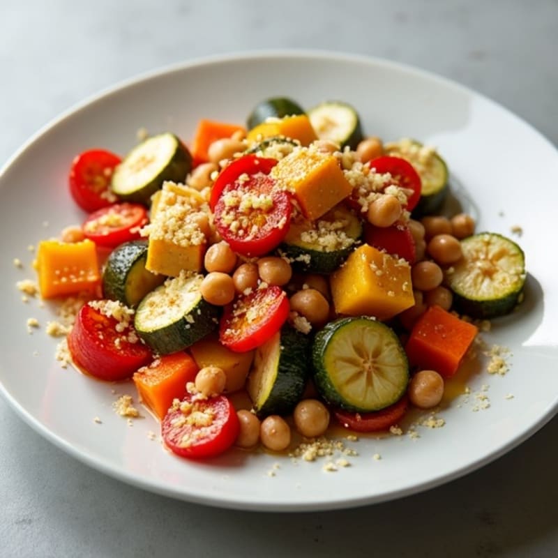 Roasted Rainbow Veggie Medley with Zucchini and Carrots