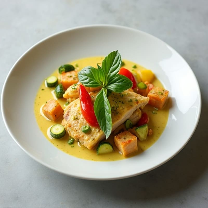Creamy Chicken Green Curry with Fresh Vegetables